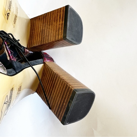 Anthropologie Women’s Tapestry Jacquard Floral Strappy Block Heel Sandals 39 - Picture 10 of 11